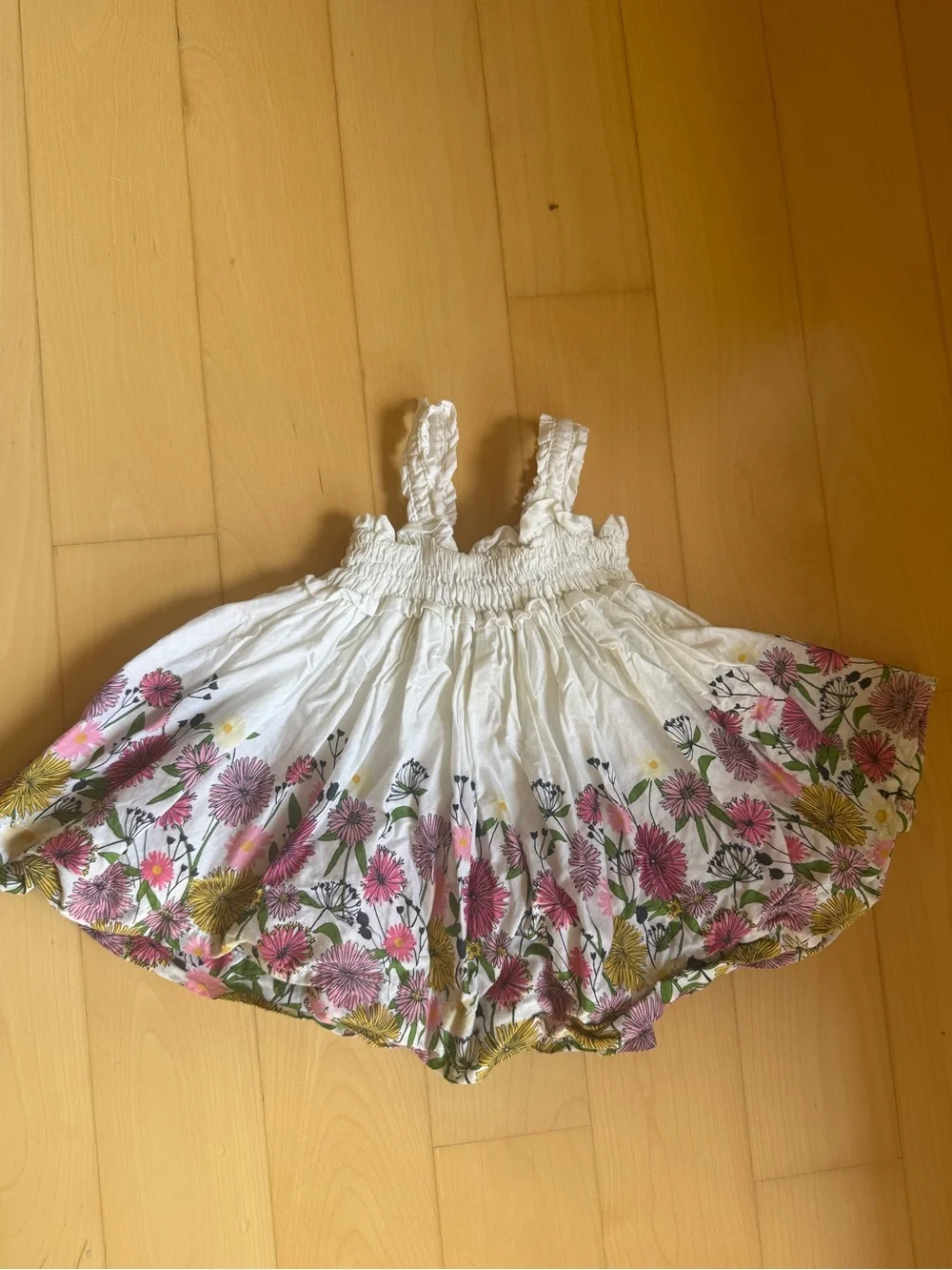 GAP White Sundress with Pink & Yellow Floral Print